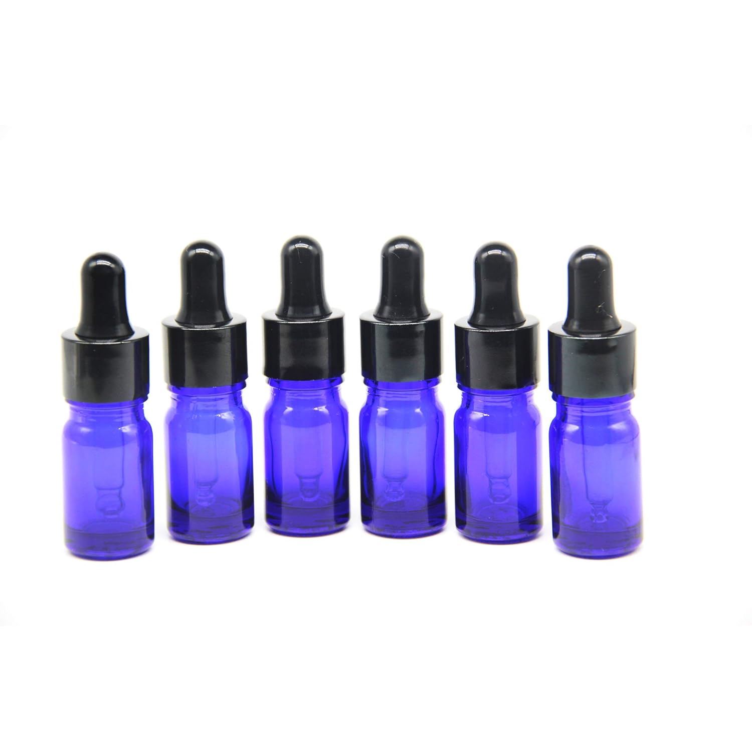 Yizhao Blue Glass Dropper Bottles 5ml, with Glass Pipette Dropper, for Essential oil Aromatherapy, Laboratory, Massage