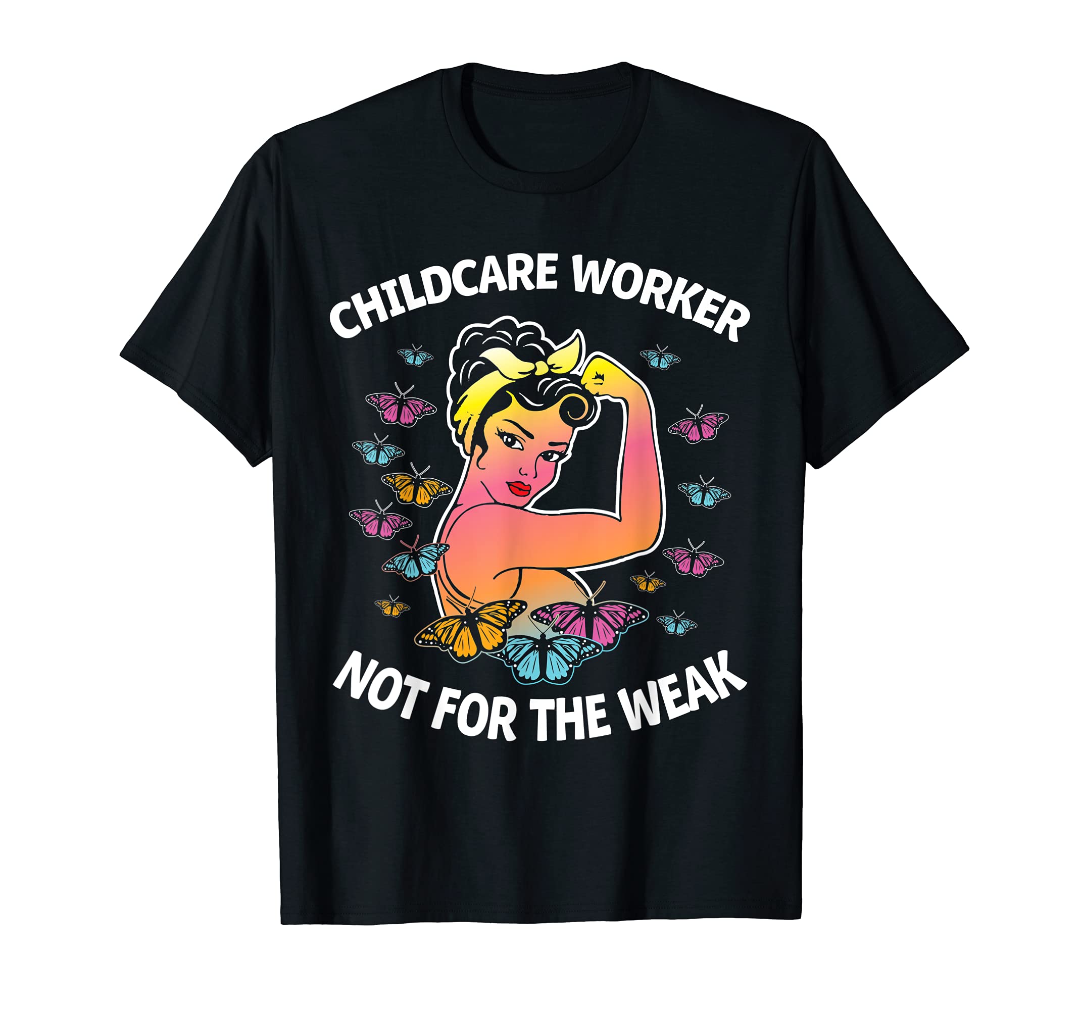 Childcare Worker Butterfly Proud Coworker Saying T-Shirt