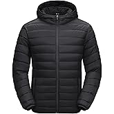 MAGCOMSEN Men's Lightweight Puffer Jacket Hooded Warm Winter Coat Quilted Lined Water-Resistant Full Zip Bubble Jackets