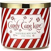 2025 Christmas Candle, 14 oz Candy Candle, Christmas Candles Gifts for Women Xmas Decorations, Large 3 Wicks Candy Scented Candle for Christma