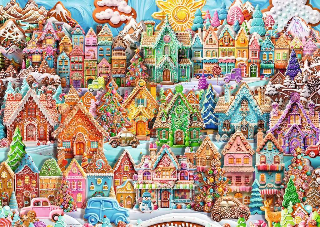 Ravensburger Christmas Cookie Village - 1000 Piece Jigsaw Puzzle - Piece Together an Entire Gingerbread City - Stunning Detail - Premium Quality - Ages 12+
