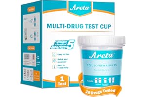 Areta Multi-Drug Test Cup: at Home Urine Drug Tests Kits, Testing for AMP/BZO/COC/THC/MET/MOR/BAR/MDMA/PCP/MTD, Built-in Drug Test Strips Including Sensitive Marijuana Drug Test, #ACDOA2-3104 1Pack