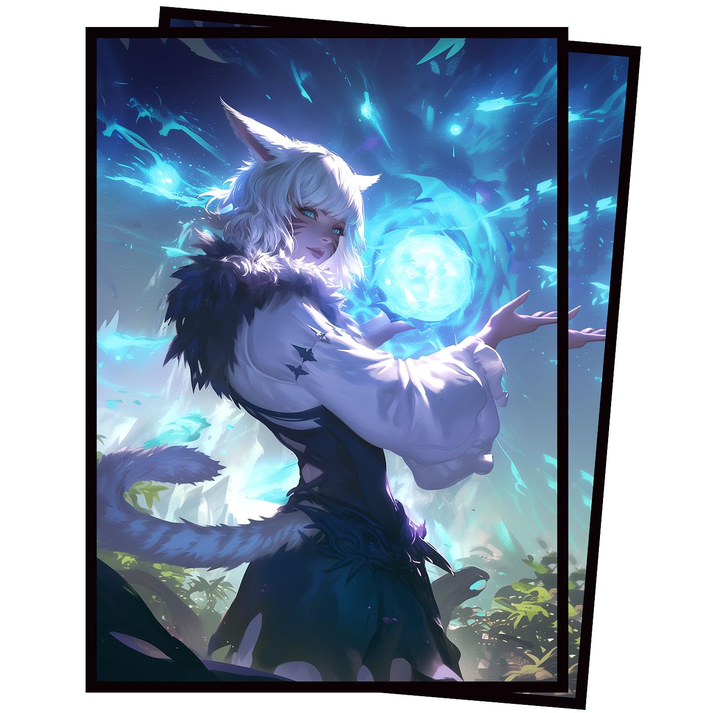 Photo 1 of 100 Card Sleeves 66x91mm Compatible with MTG (Art - Wizard)