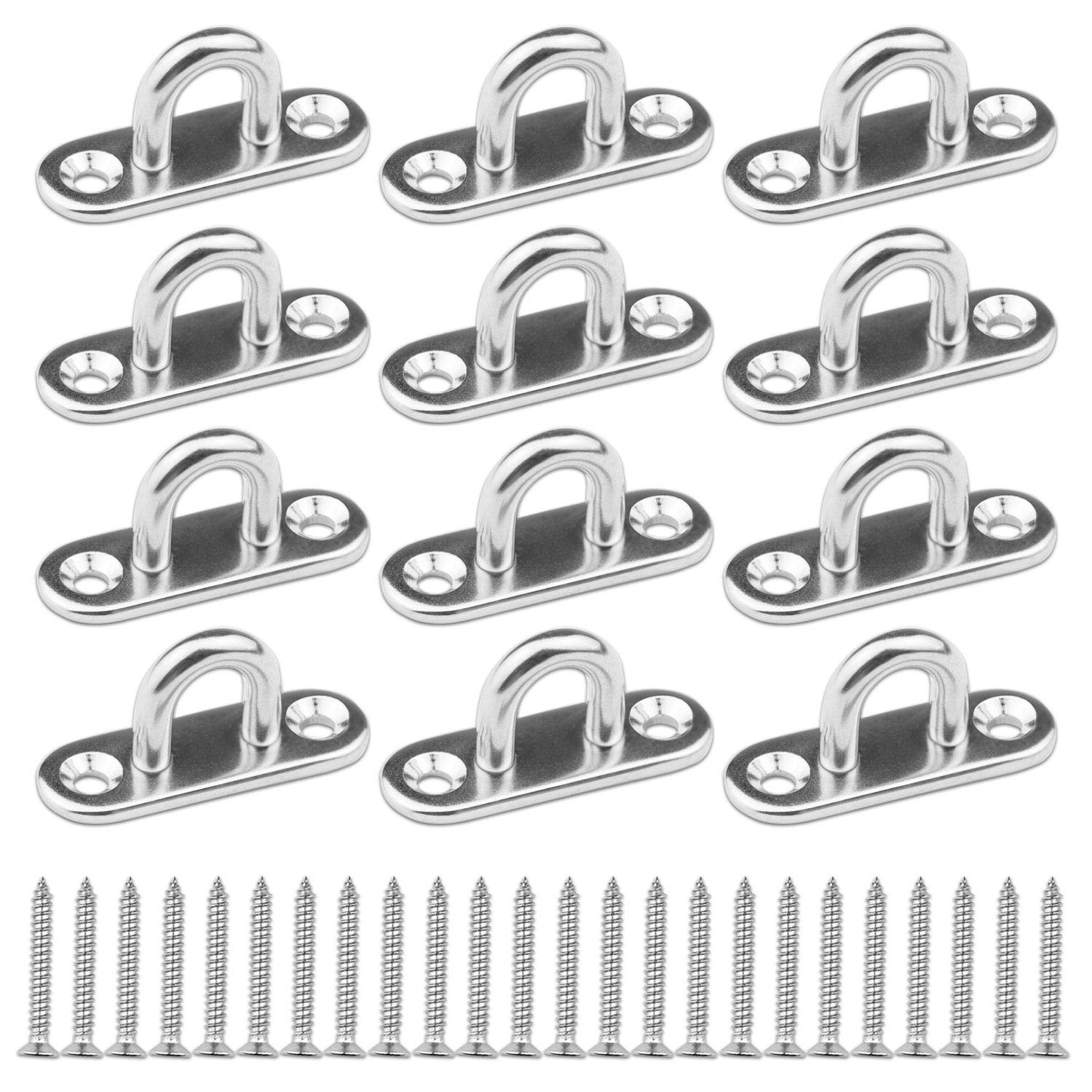 Excelfu 12 Pieces Stainless Steel Ceiling Hook 1 8 Inch Pad Eye