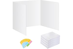BCABO 24 Pack Privacy Shields for Student Desks, Privacy folders for Student Testing Desk dividers- Includes Extra Labels