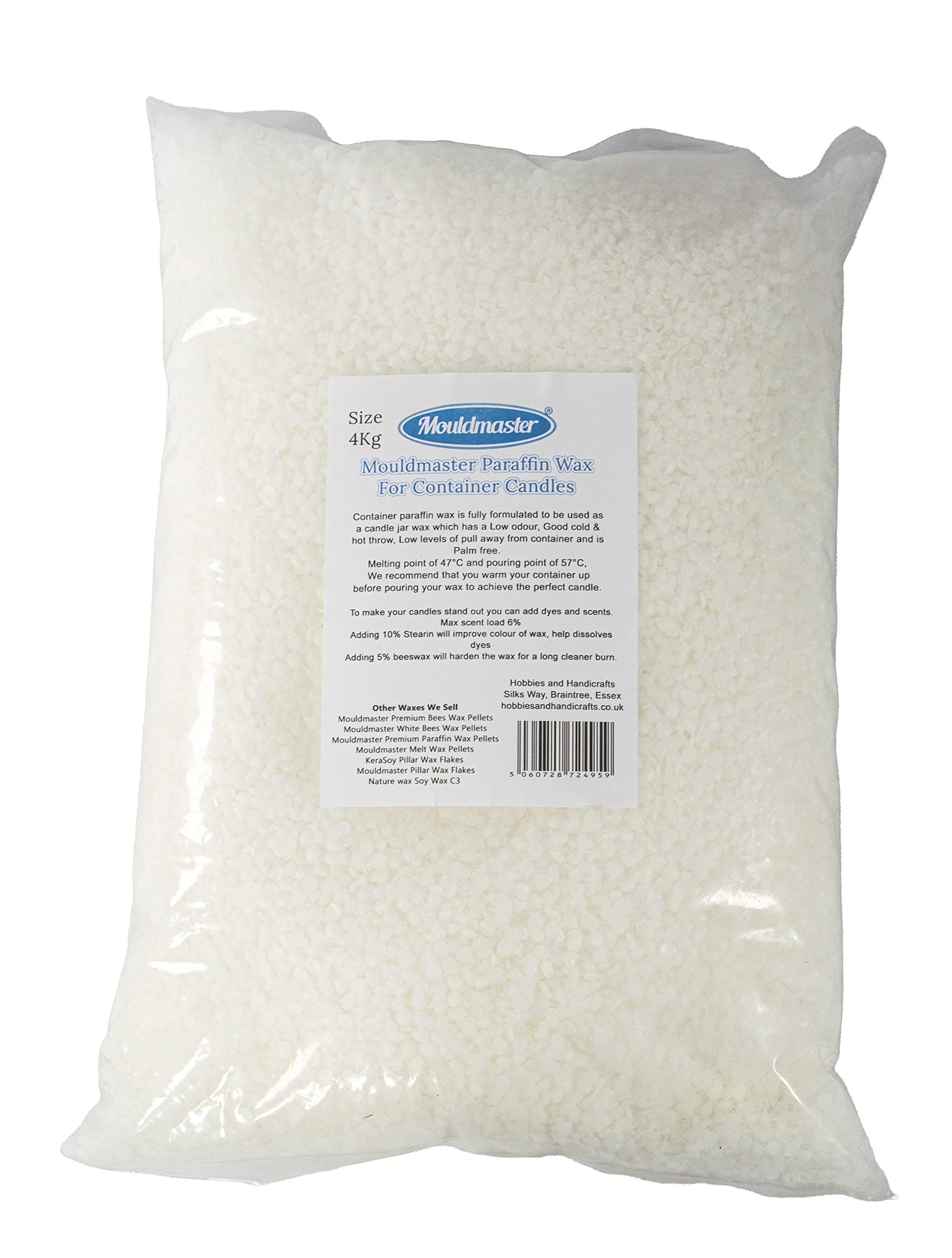 Mouldmaster Paraffin Wax Container Candles 4Kg, Opaque