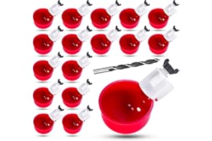 TNDCKP ZKZDSH 16 Pack Automatic Poultry Chicken Waterer Drinker Cups for Water Bucket DIY Automatic Chickens Coop and Ducks Water Dispenser Feeder Kit bebederos para gallinas with Mounting Hole Opener