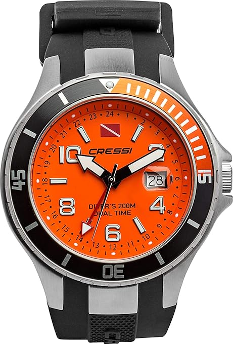 Cressi Traveller Dual Time Reloj de Buceo, Unisex