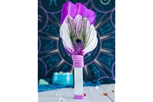 Witch's Wand Feather Smudge Wand Shaman Fan with Selenite Stick Handle and Fallen Feather for Energy Wand, Altar Ritual Wand,