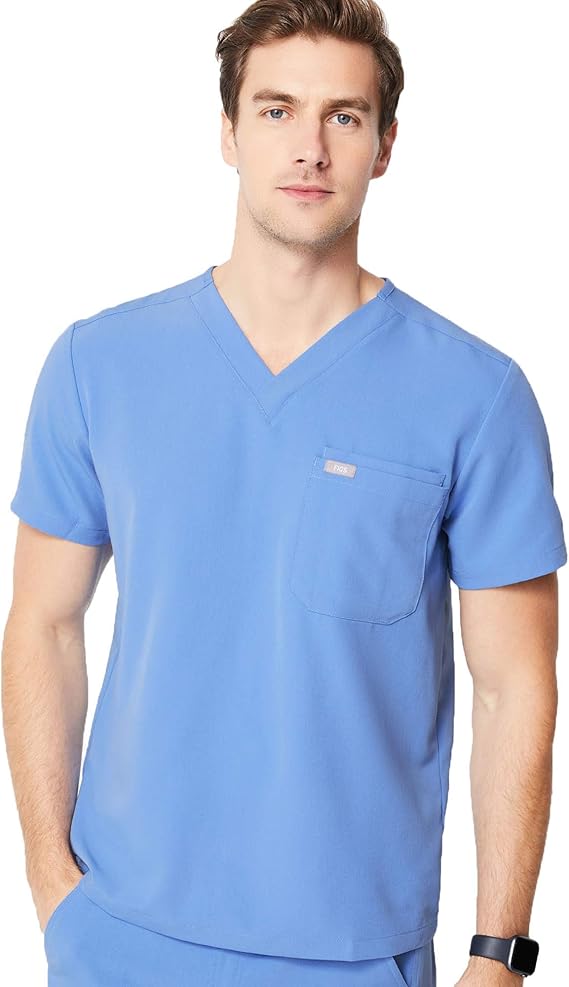 FIGS Leon TwoPocket Scrub Top for Men Tailored Fit, Super Soft