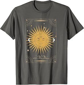 Dark Academia Aesthetic Tarot Aesthetic Sun and Moon Clouds T-Shirt