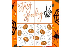 SUNVERSE Halloween Stencils for Doormat Large Ghost Pumpkin Stencil Reusable Stay Spooky Draw Templates for Wood Porch Mat Fabrics DIY Crafts Decor