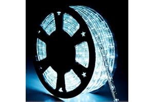 Tuanchuanrp Rope Lights for Outside, 100ft LED Rope Lights Waterproof for Indoor/Outdoor,110V, Rope Lights Outdoor for Eaves, Backyards Garden, Deck, Christmas Decoration(Cold White)