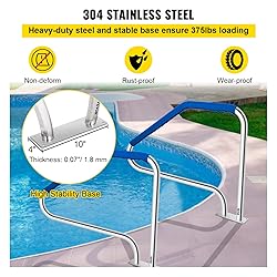 VEVOR Pool Handrail, 49.4" x 34" Stainless Steel