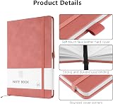Lefute A5 PU Leather Notebook Pink 200 Pages 80gsm Elastic Closure Pen Loop view 3