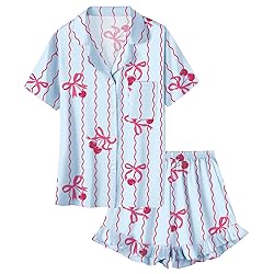 Umeyda Girls Satin Silky Collar V Neck Ruffle Short