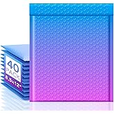 Fuxury Bubble Mailers 8.5x12" 40 Pack Padded Envelopes Usable Size 8.5x11" Thick Mailing Envelopes Bubble Opaque Padded Mailers Shipping Bags for Mailing Jewelry Makeup Small Business #2 BluePurple