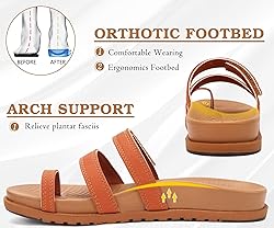 KuaiLu Womens Slides Sandals With Arch Support