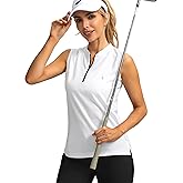 SANTINY Women's Sleeveless Golf Shirt Zip Up Tennis Lightweight Quick Dry Tank Tops Polo Shirts for Women