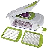 Freshware KT-405 4-in-1 Onion Chopper, Vegetable Slicer, Fruit and Cheese Cutter Container with Storage Lid