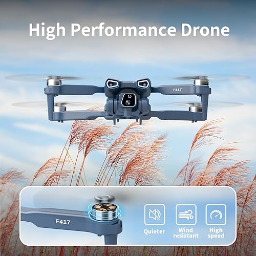 Brushless Motor Drone with Dual Camera for Adults, 1080P