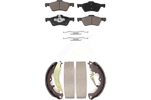 Transit Auto Front Rear Ceramic Brake Pads And Drum Shoes Kit Replacement For Ford Escape Mercury Mariner Mazda Tribute KCN-100435