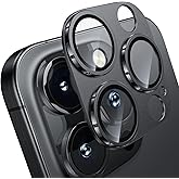 WSKEN for iPhone 16 Pro/iPhone 16 Pro Max Camera Lens Protector, [Military Grade Shatterproof] [Strong Adsorption] Metal Aluminum Alloy Tempered Glass Camera Screen Protector, Black Titanium