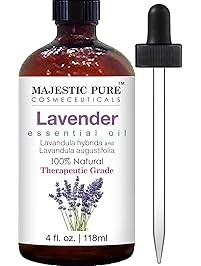 Majestic Pure Lavender Oil, Natural, Therapeutic Grade, Premium Quality Blend of Lavender Essential Oil, 4 fl. Oz