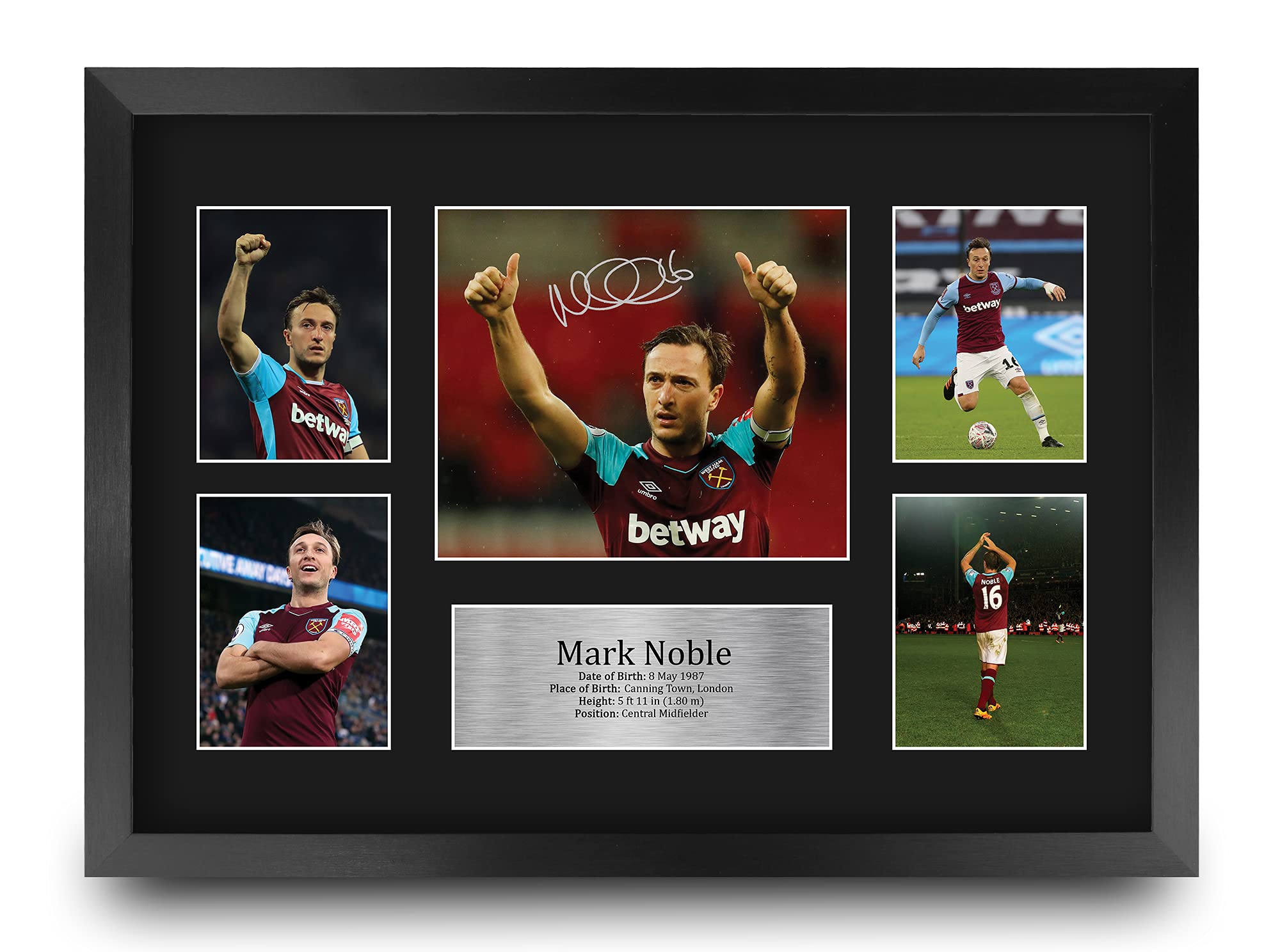 HWC Trading FR A3 Mark Noble West Ham United Gifts Printed Signed Autograph Picture for Football Fans and Supporters - A3 Framed