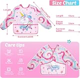 WERNNSAI Unicorn Art Smock Kids Apron Long Sleeve 3 Pockets Waterproof view 7