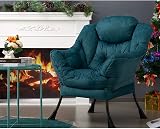 HollyHOME Armchair Comfy Chair Blue Green Steel Frame 500Lbs Living Room view 9