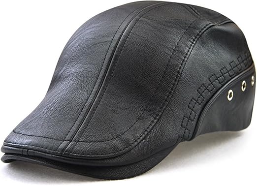 leather paperboy hat