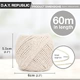 D.A.Y. Republic Cotton String Ball 3 Pack 100% Cotton Twine 3x60m Off-White view 2