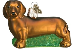 Old World Christmas Dog Collection Glass Blown Ornaments for Christmas Tree Dachshund, Model:12219