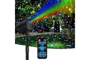 VANSMAGO Outdoor Laser Lights, Moving RGB Halloween Christmas Projector Light Waterproof with Remote Control 3 Colors Motion Firefly Decorative Star Light Show for Holiday House Garden Yard Party Decorations