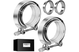 COROTC 2.5" Exhaust Clamp, with Exhaust Flange Male/Female Kit, 304 Stainless Steel 2.5 inch V Band Clamp For Turbo, Downpipes, Exhaust Systems, 2PCS