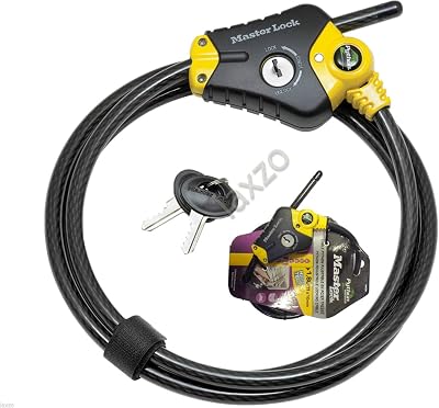 Master Lock 8433EURD Security Cable Key Lock 30 cm to 1.8 m Black