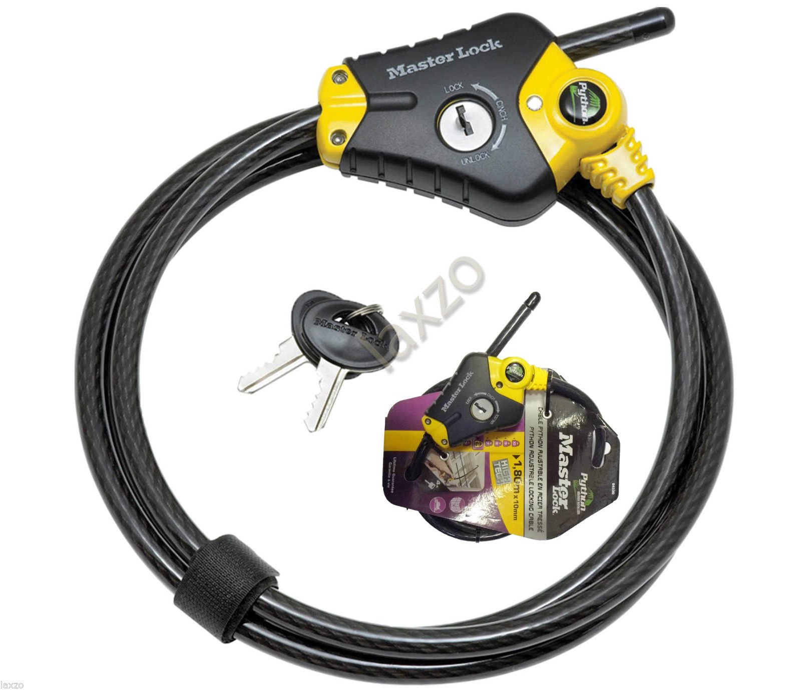 Master Lock 8433EURD Security Cable with Key Lock, Black, from 30 cm to 1,8 m