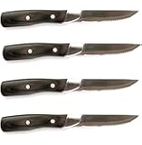 Steven Raichlen Best of Barbecue Forged Stainless and Packwood Steak Knives, Set of 4
