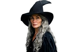 JEGERMIG Adult Gray Wizard Hat Halloween Witch Large Sorcerer Costume Hats Accessory