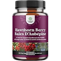 Hawthorn Berry Capsules for Heart Health - Hawthorn Berry Extra Strength 5:1 Extract for Heart Health - Non-GMO 3rd-Party Tes