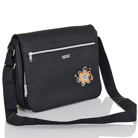 LCP Kids 672 Baby Wickeltasche VIENNA BLACK mit Schulterriemen, Thermo Iso Flaschenwärmetasche und wasserdichter Wickelunterl
