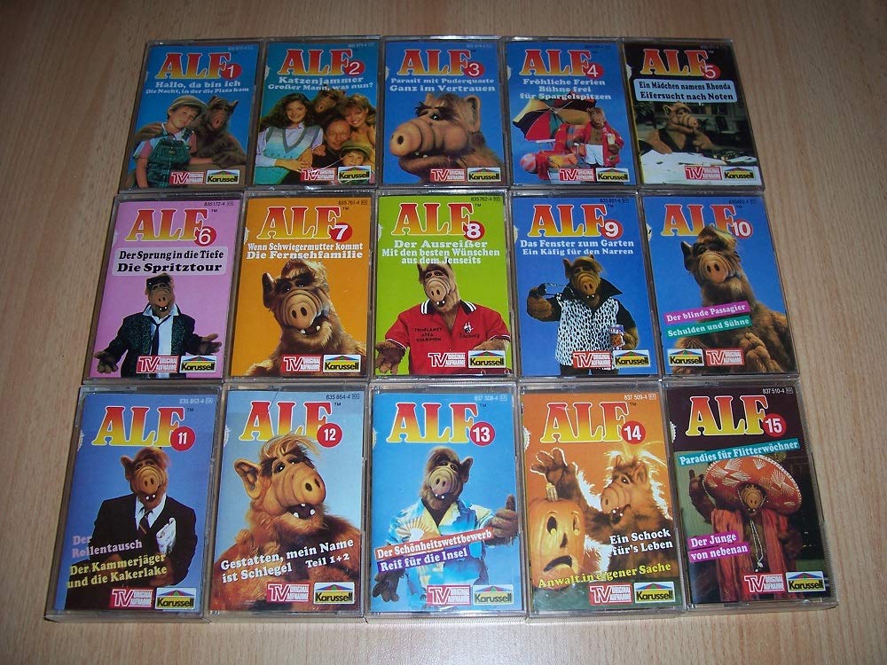 ALF Hörspiel MC Folge 1 - 15 x MCs Komplett Set Sammlung 1 2 3 4 5 6 7 ...