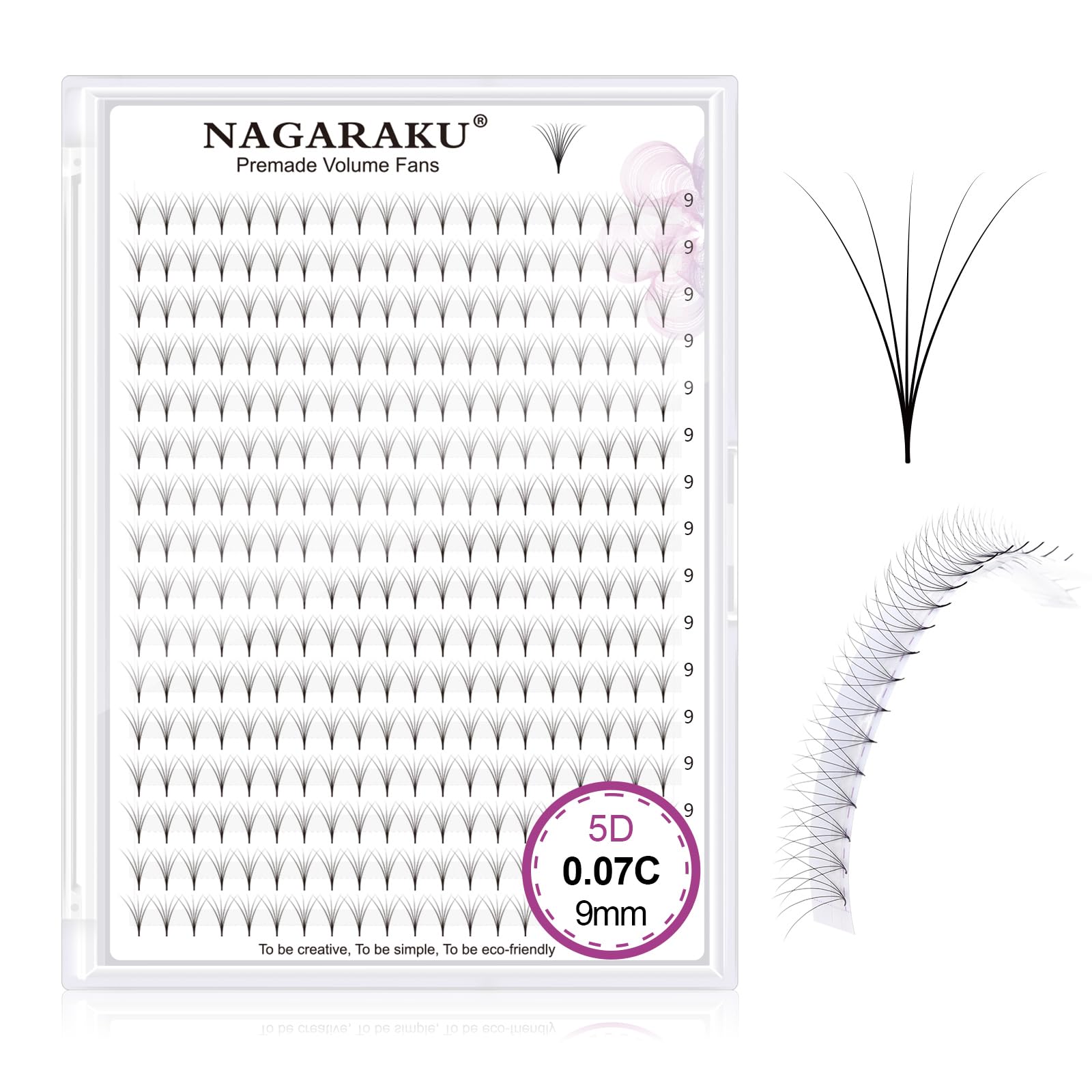 NAGARAKU Premade Fans Eyelash Extensions 320 Fans
