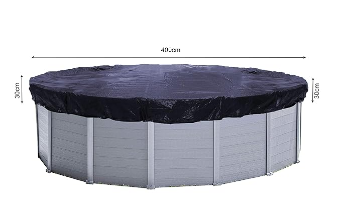 QUICK STAR Solarplane Pool Rund Ø 460cm für Pools 366-400 cm Winterabdeckplane Poolabdeckung 200g/m² Schwarz