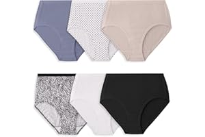 Fruit of The Loom Womens 6PK Cotton Assorted Briefs