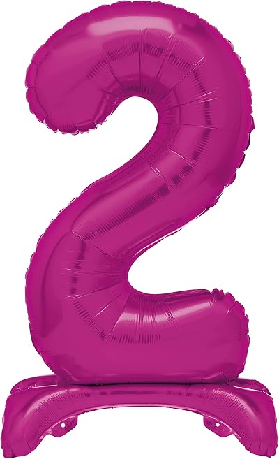 Unique Hot Pink Standing Number 2 Foil Balloon 30 Inches