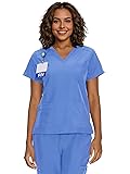 floralhue Scrub Tops for Women, Curved V-Neck Scrub