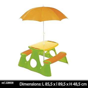Paradiso T00759 - Picknicktisch mit Sonnenschirm