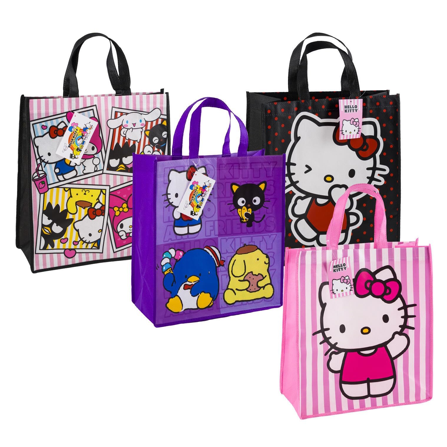 Photo 1 of Fast Forward Hello Kitty and Friends Tote Bag 4 Pack 16" Assorted, Picture Frame Design